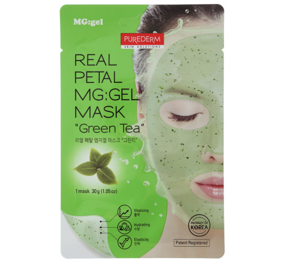 Purederm Real Petal MG:gel Mask “GREEN TEA” Гідрогелеві маски Purederm Real Petal MG:gel Mask “GREEN TEA” Гідрогелеві маски